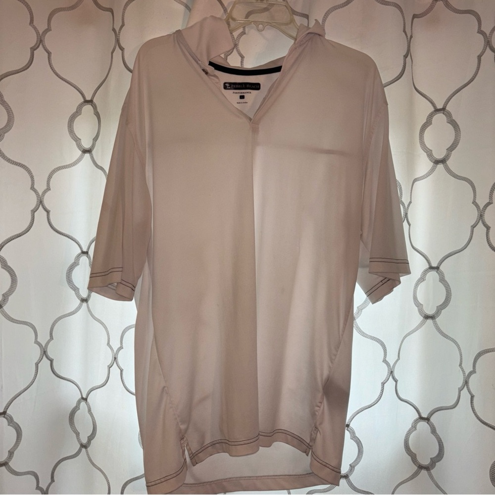 Pebble Beach White Casual Button Down Shirt Golf